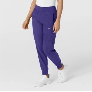 WonderWink Grape Purple Cargo Scrub Joggers